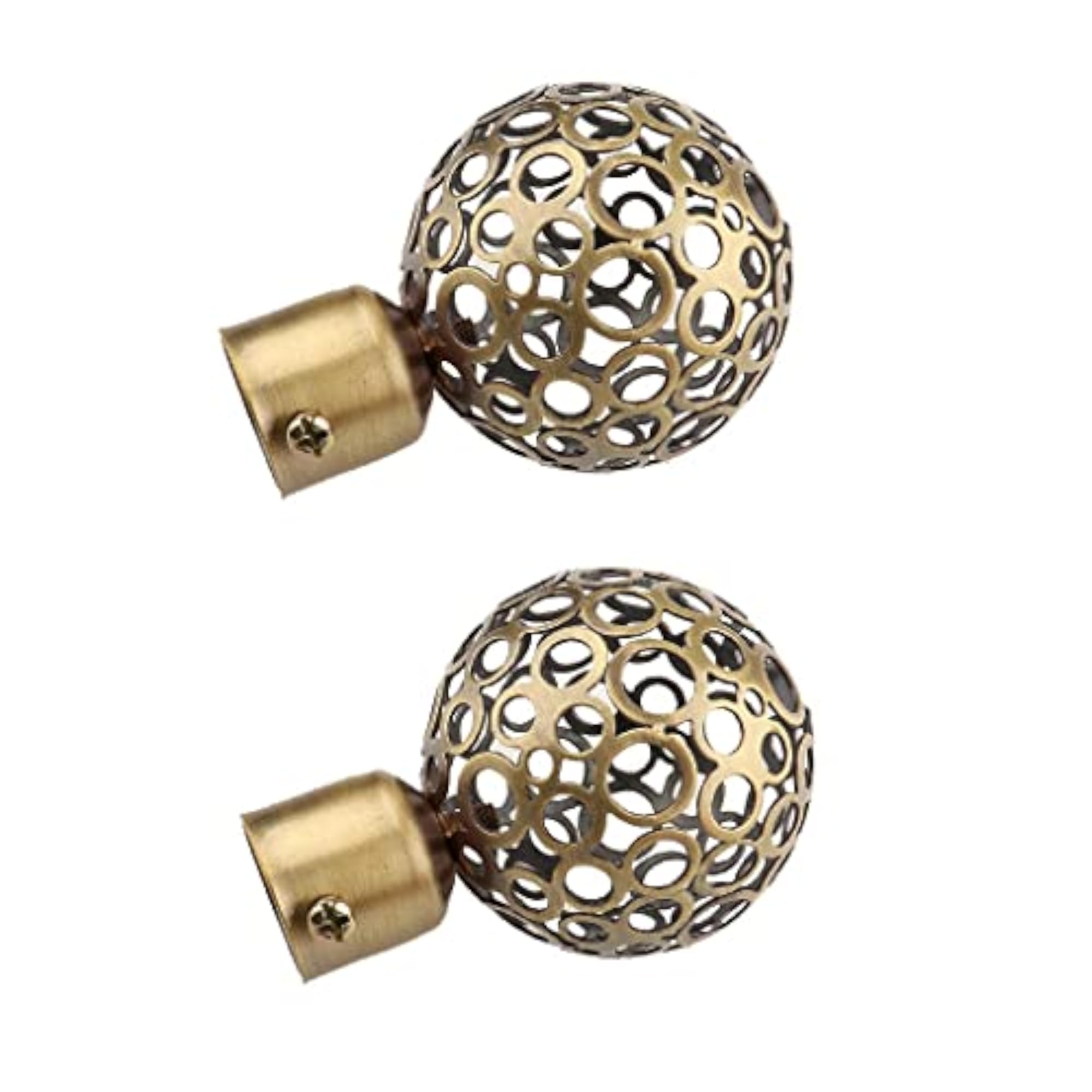 Bronze Curtain Pole End Drape Rod Finals, 22mm Inner Diameter, 2 Pairs